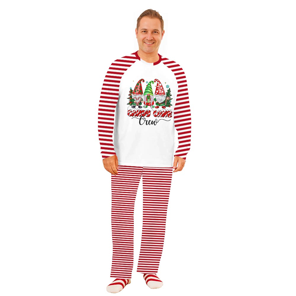 Gnomes with Candy Cane Crew Pajama Set Christmas Family Gnomes with Candy Cane Crew Pajama Set Christmas Family