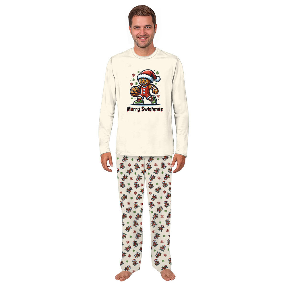 Gingerbread Basketball Player Merry Christmas Pajamas With Dog Gingerbread Basketball Player Merry Christmas Pajamas With Dog