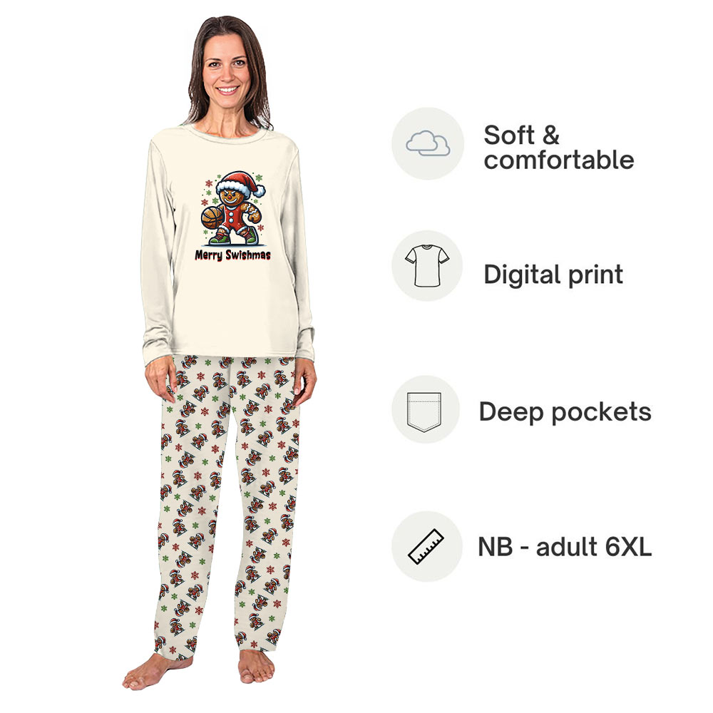 Gingerbread Basketball Player Merry Christmas Pajamas With Dog Gingerbread Basketball Player Merry Christmas Pajamas With Dog