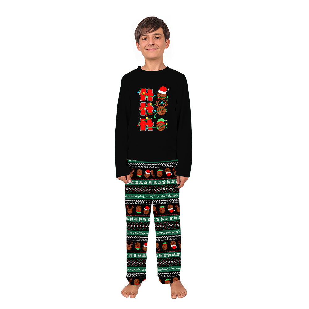 Basketball Ho Ho Ho Ugly Christmas Pajamas Holiday Pj Set