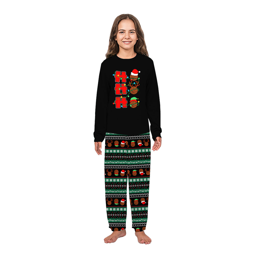 Basketball Ho Ho Ho Ugly Christmas Pajamas Holiday Pj Set