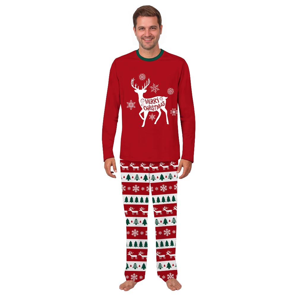 Merry Christmas Reindeer Matching Pajamas For Dogs And Humans