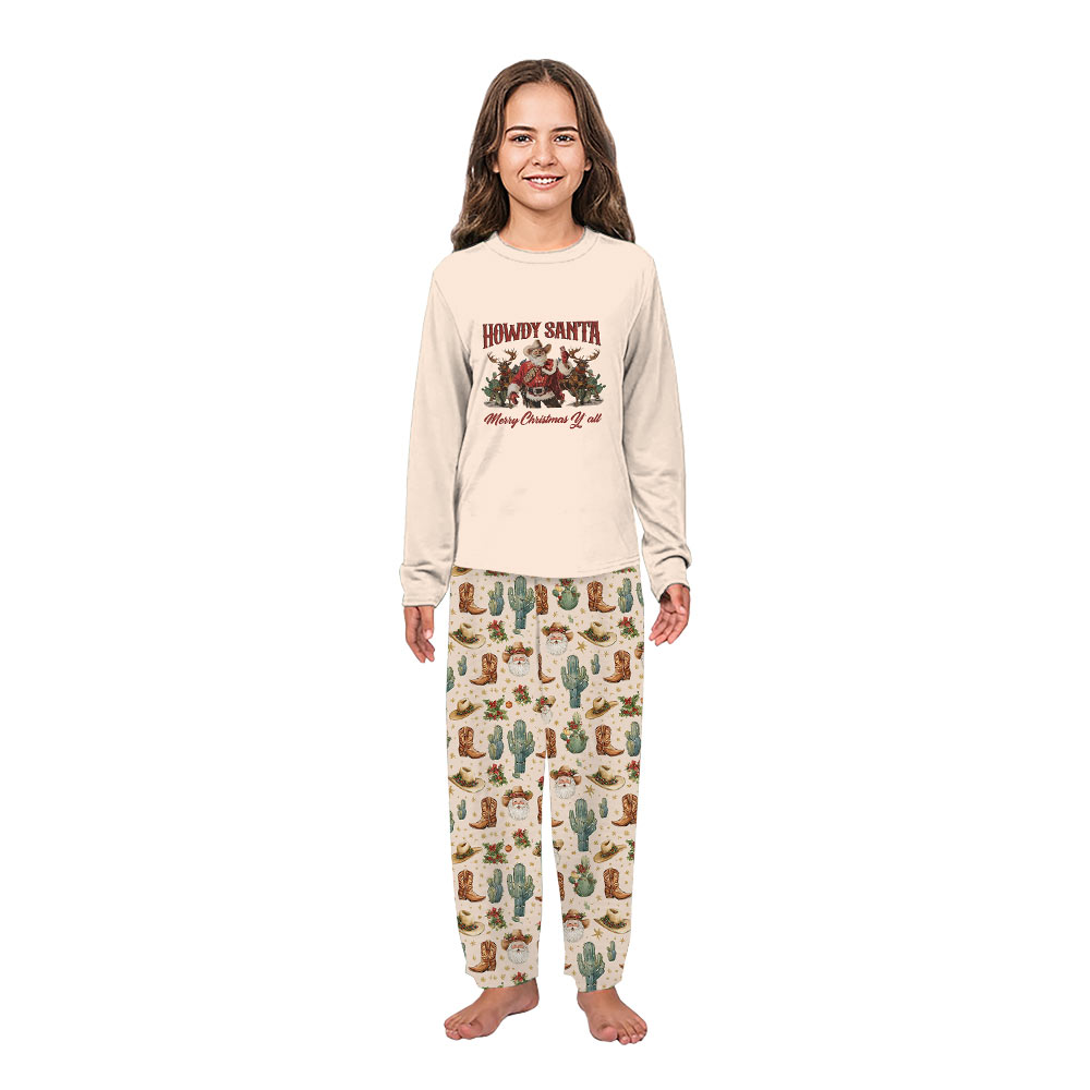 Howdy Santa Merry Christmas Matching Family Pajamas With Dog Howdy Santa Merry Christmas Matching Family Pajamas With Dog