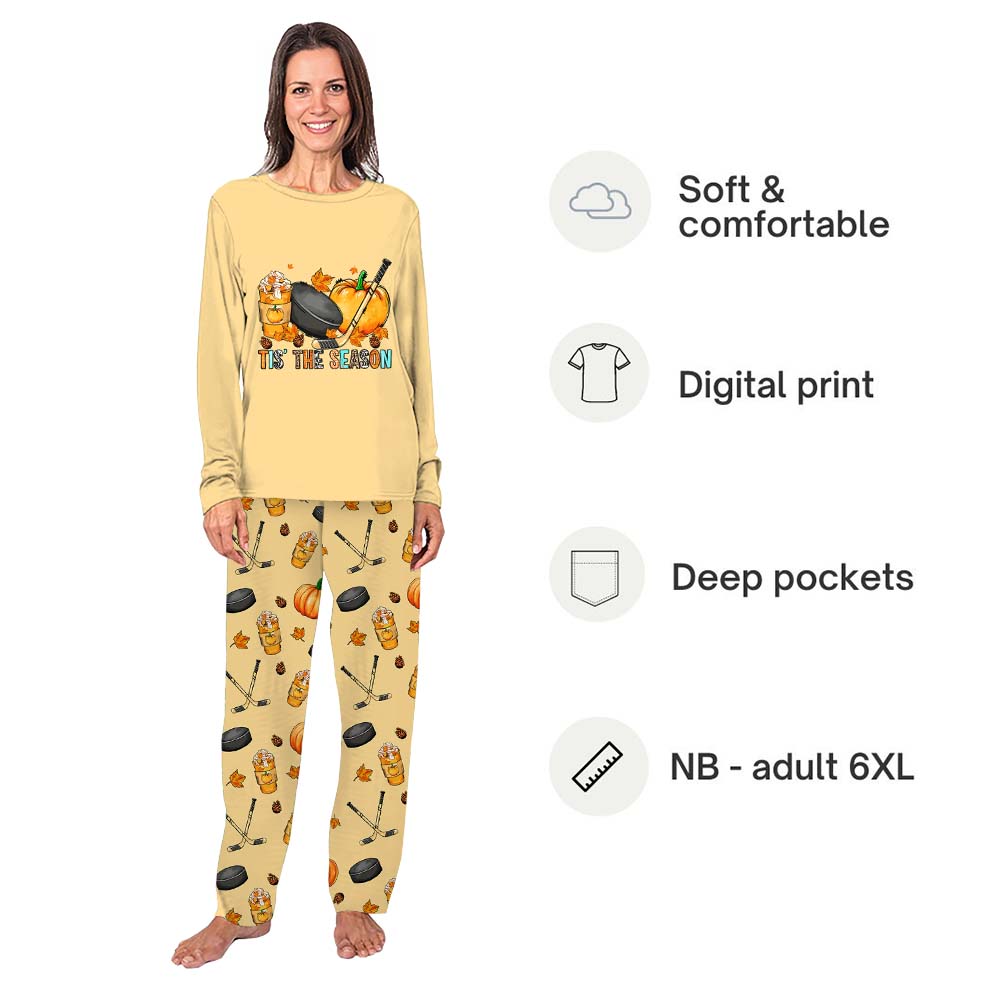 Thanksgiving Hockey Family Matching Pajamas Saying Tis The Season Thanksgiving Hockey Family Matching Pajamas Saying Tis The Season
