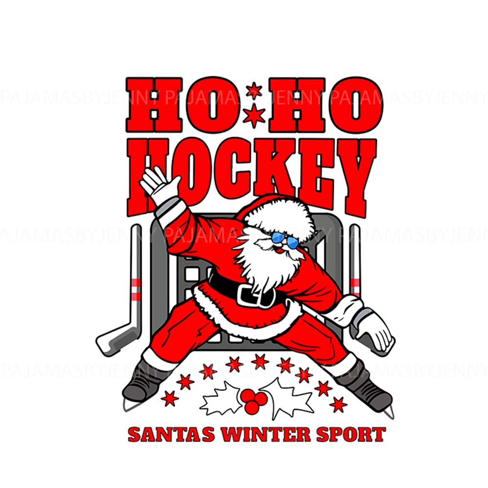 Hockey Santa Family Christmas Pajamas With Plus Sizes