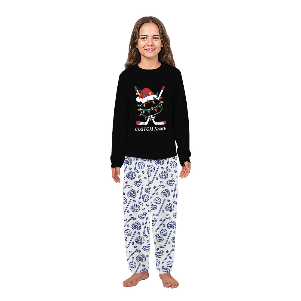 Name Personalized Hockey Christmas Pajamas Matching Family Sleepwear Name Personalized Hockey Christmas Pajamas Matching Family Sleepwear