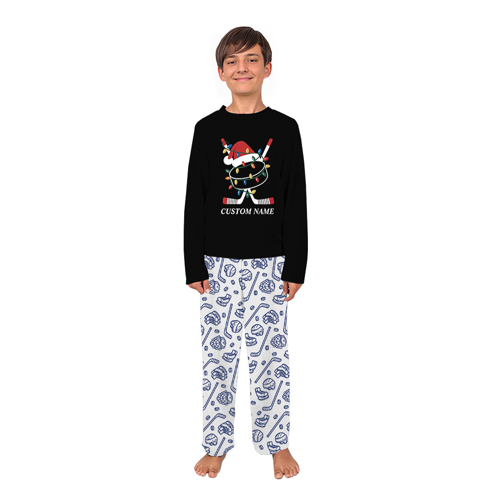 Name Personalized Hockey Christmas Pajamas Matching Family Sleepwear Name Personalized Hockey Christmas Pajamas Matching Family Sleepwear