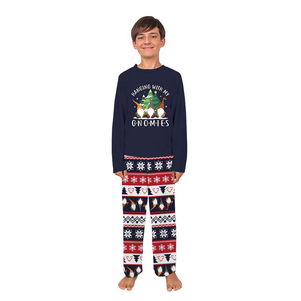Cute Ugly Christmas Family Pajamas Hanging With My Gnomies