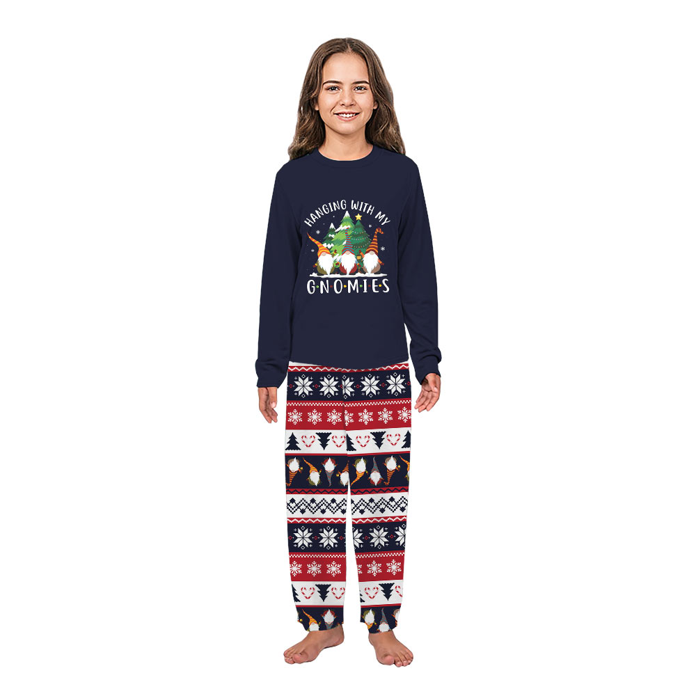 Cute Ugly Christmas Family Pajamas Hanging With My Gnomies