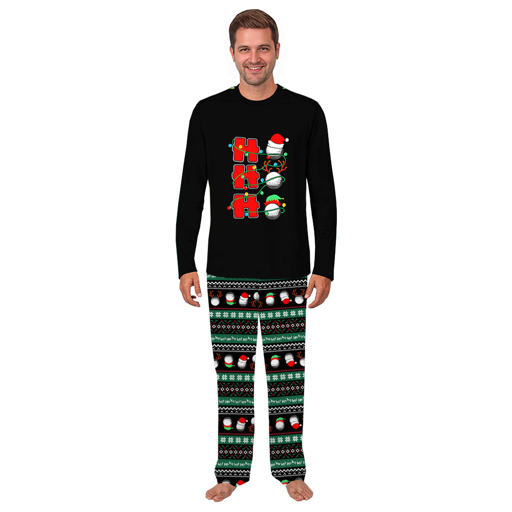 Ho Ho Ho Golf Ugly Christmas Pajamas Matching Family And Dog Ho Ho Ho Golf Ugly Christmas Pajamas Matching Family And Dog