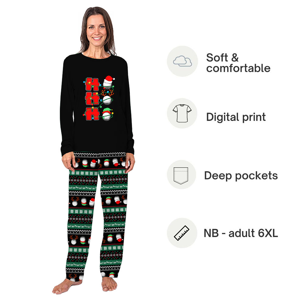 Ho Ho Ho Golf Ugly Christmas Pajamas Matching Family And Dog Ho Ho Ho Golf Ugly Christmas Pajamas Matching Family And Dog
