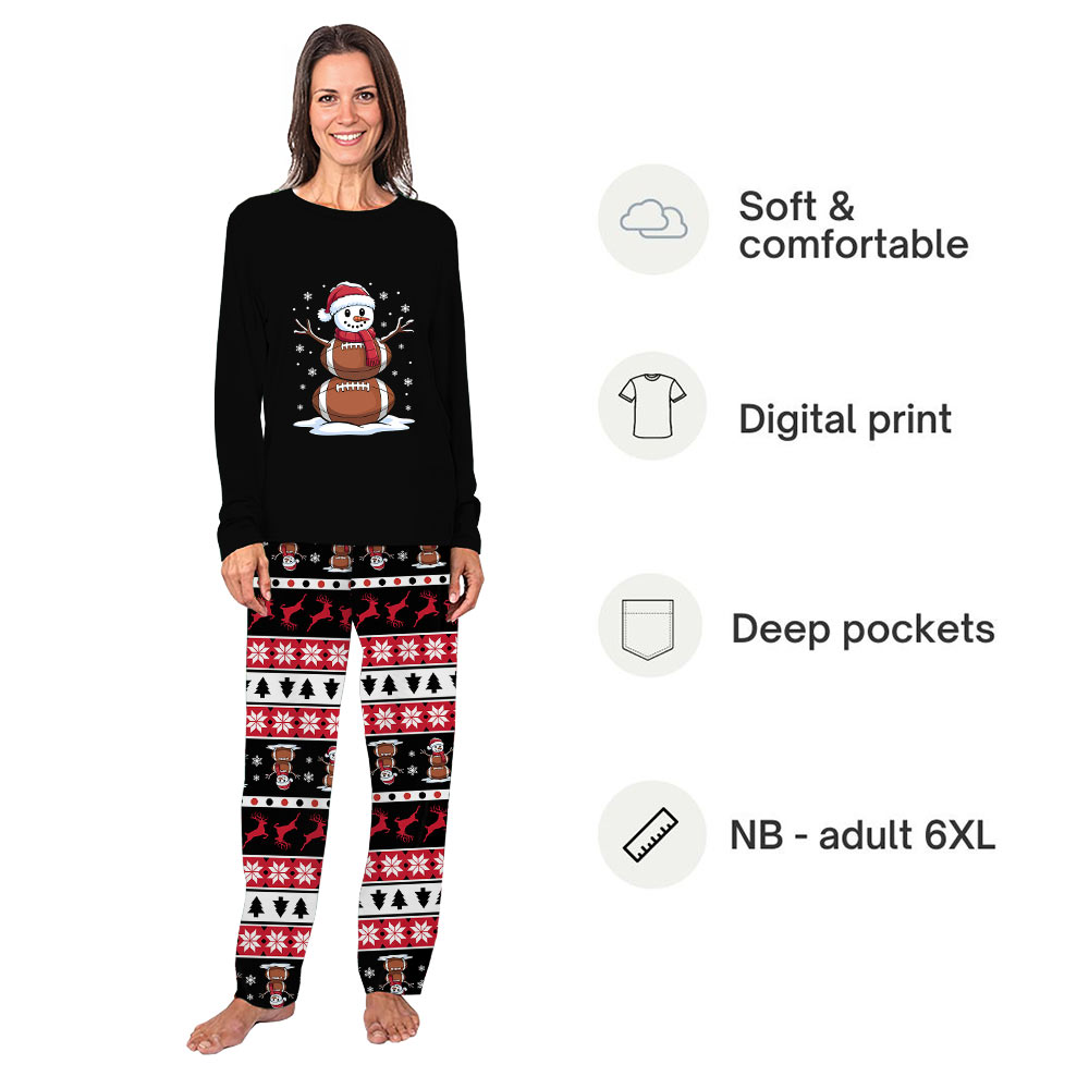 American Football Ugly Christmas Pajamas Matching Family and Dog American Football Ugly Christmas Pajamas Matching Family and Dog