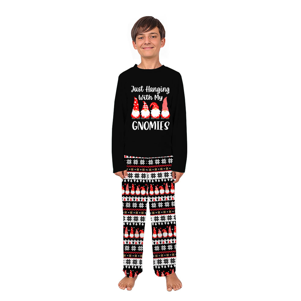 Just Hanging With My Gnomes Ugly Christmas Matching Pjs With Dog Just Hanging With My Gnomes Ugly Christmas Matching Pjs With Dog