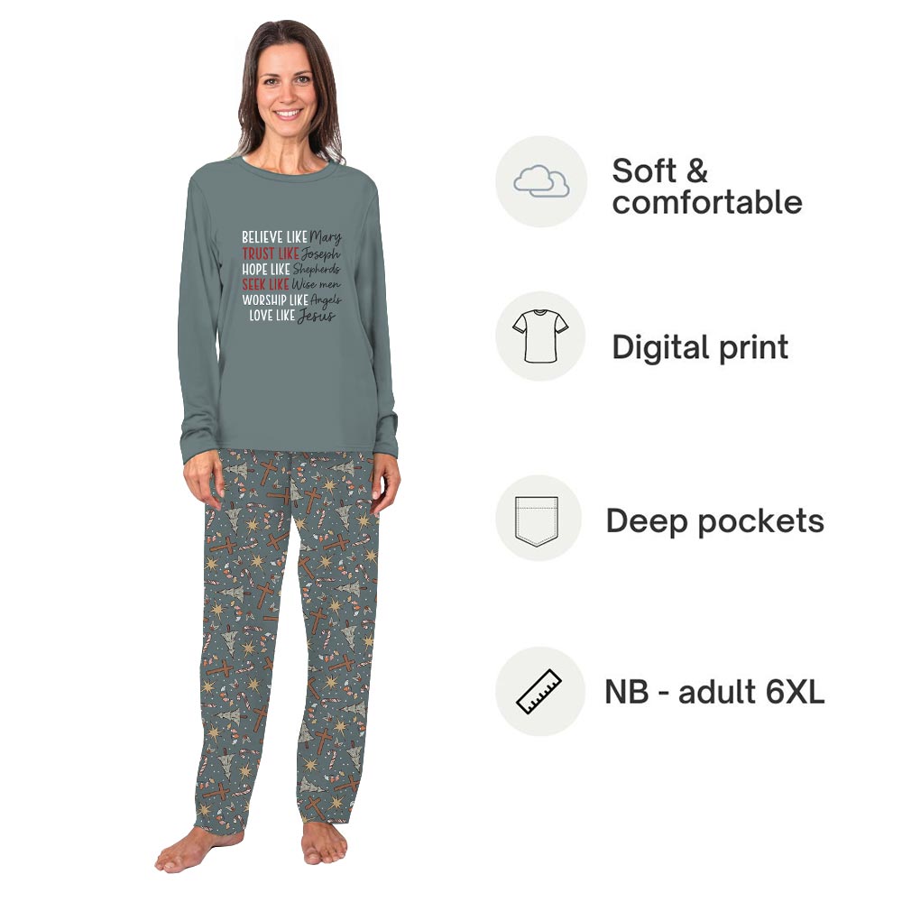 Love Like Jesus Quote Matching Christmas Pajamas Family And Dog