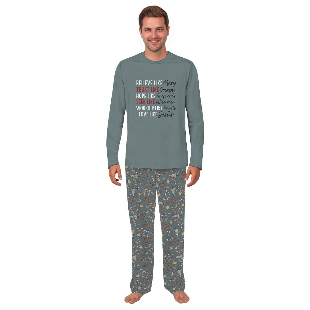 Love Like Jesus Quote Matching Christmas Pajamas Family And Dog