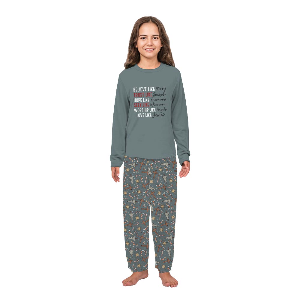 Love Like Jesus Quote Matching Christmas Pajamas Family And Dog
