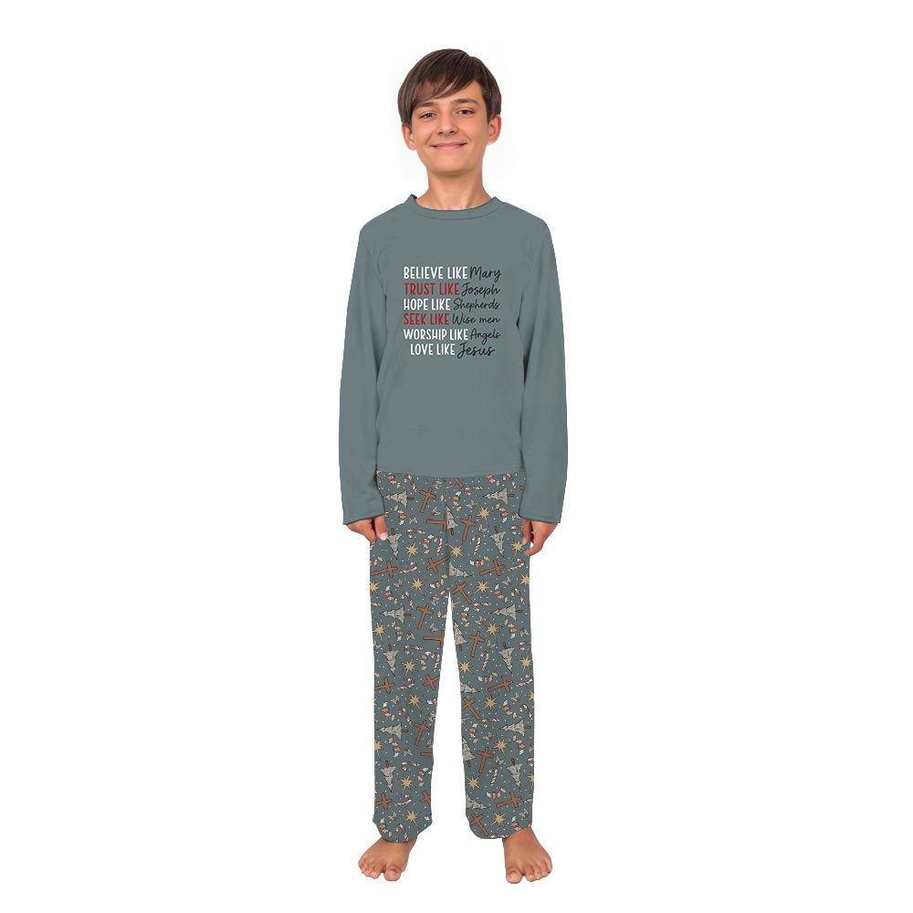 Love Like Jesus Quote Matching Christmas Pajamas Family And Dog