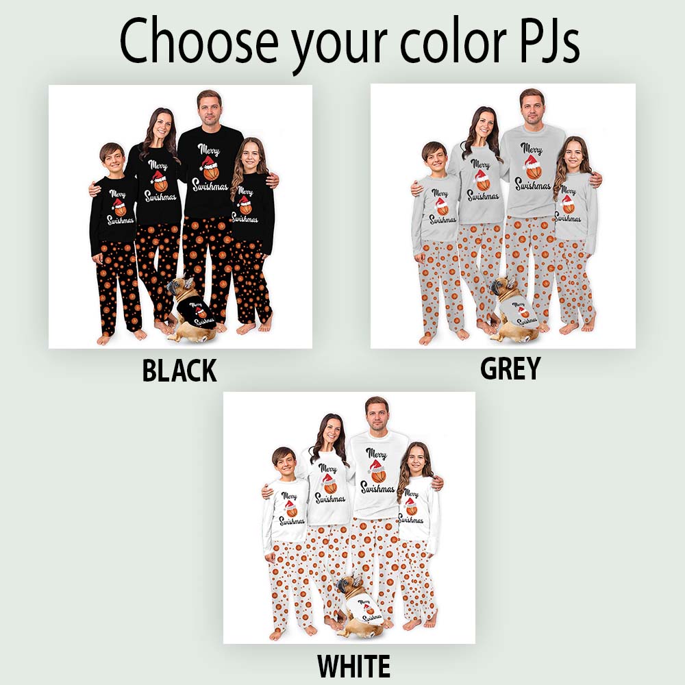 Basketball Christmas Pajamas Saying Merry Swishmas All Sizes
