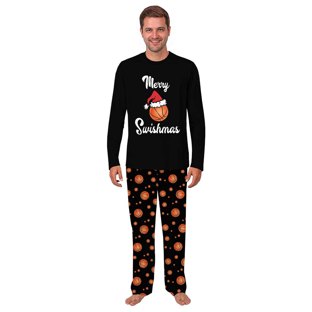 Basketball Christmas Pajamas Saying Merry Swishmas All Sizes