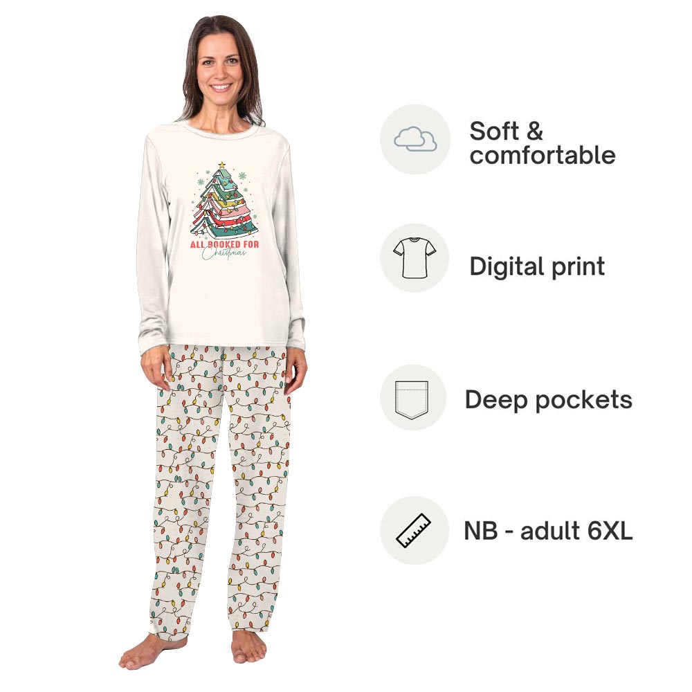 Cute All Booked for Christmas Pajamas Family And Dog