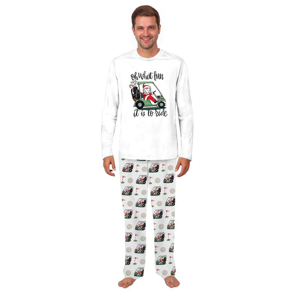 Oh What Fun Is To Ride Santa Golf Family Matching Pyjama Sets Oh What Fun Is To Ride Santa Golf Family Matching Pyjama Sets