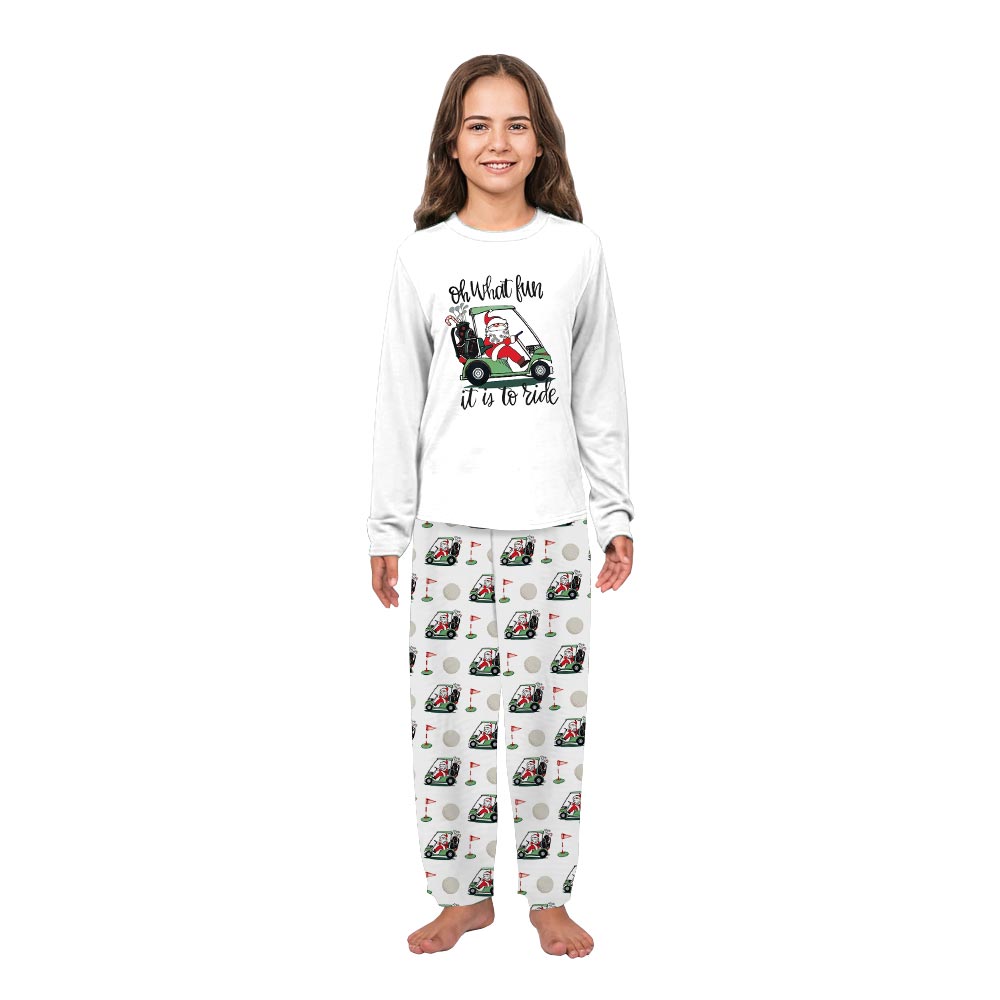 Oh What Fun Is To Ride Santa Golf Family Matching Pyjama Sets Oh What Fun Is To Ride Santa Golf Family Matching Pyjama Sets