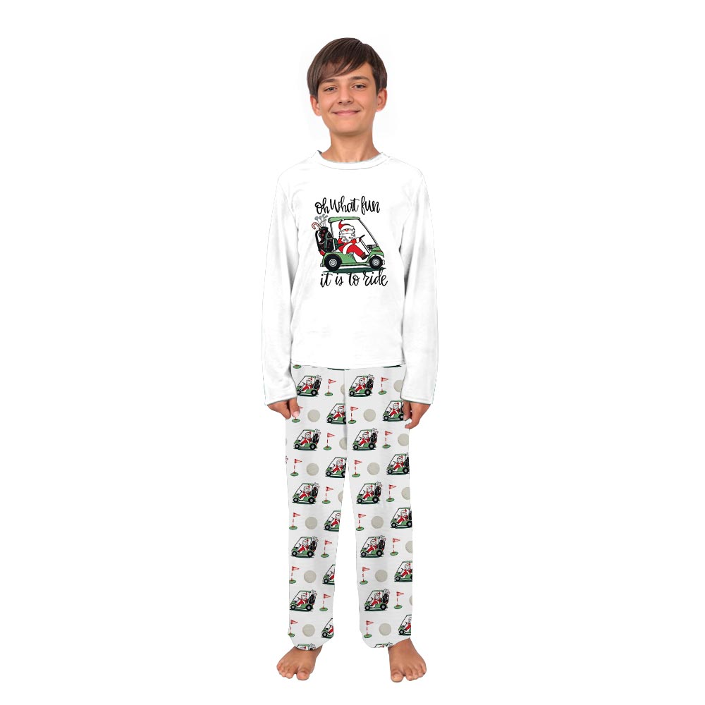 Oh What Fun Is To Ride Santa Golf Family Matching Pyjama Sets Oh What Fun Is To Ride Santa Golf Family Matching Pyjama Sets