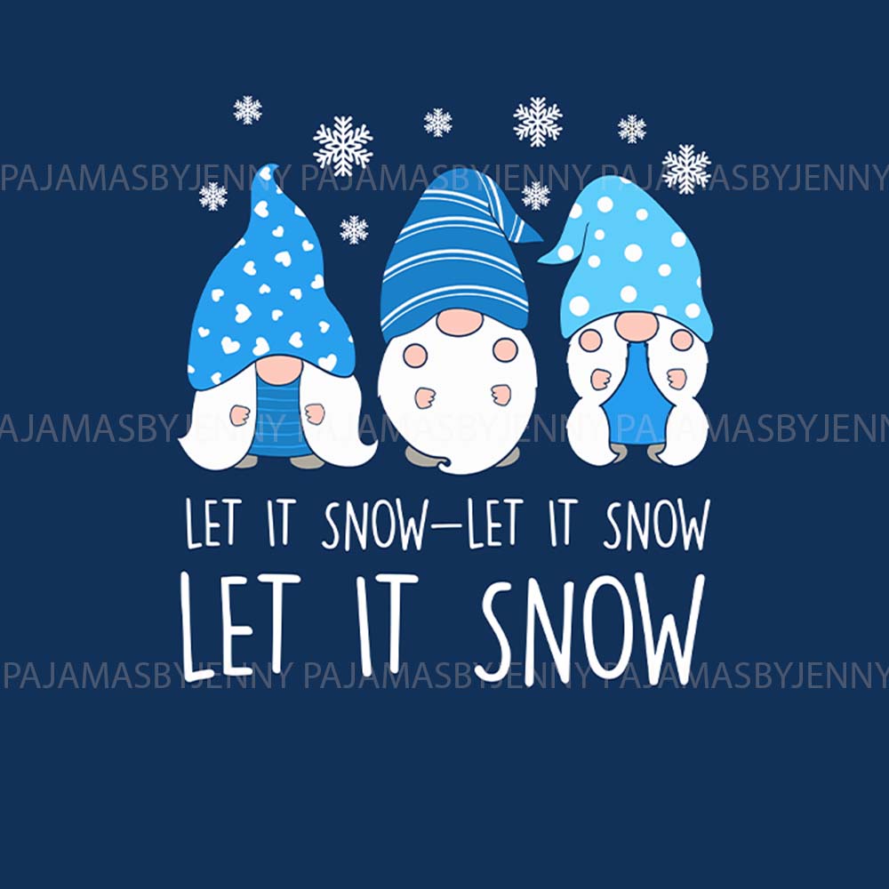 Ugly Blue Gnome Christmas Pajamas Saying Let It Snow Ugly Blue Gnome Christmas Pajamas Saying Let It Snow