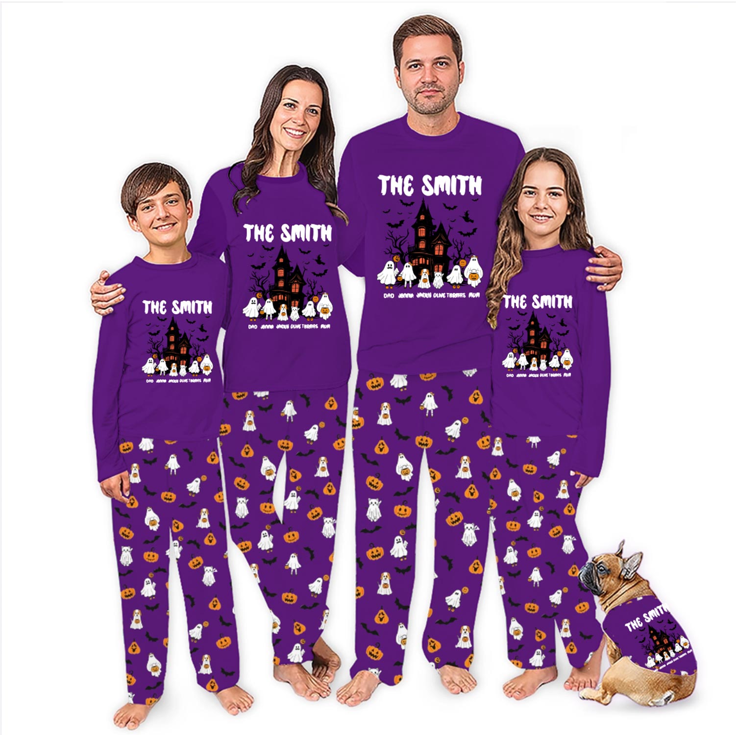 Name Personalized Ghost Family Halloween Pajamas With Live Preview Name Personalized Ghost Family Halloween Pajamas With Live Preview