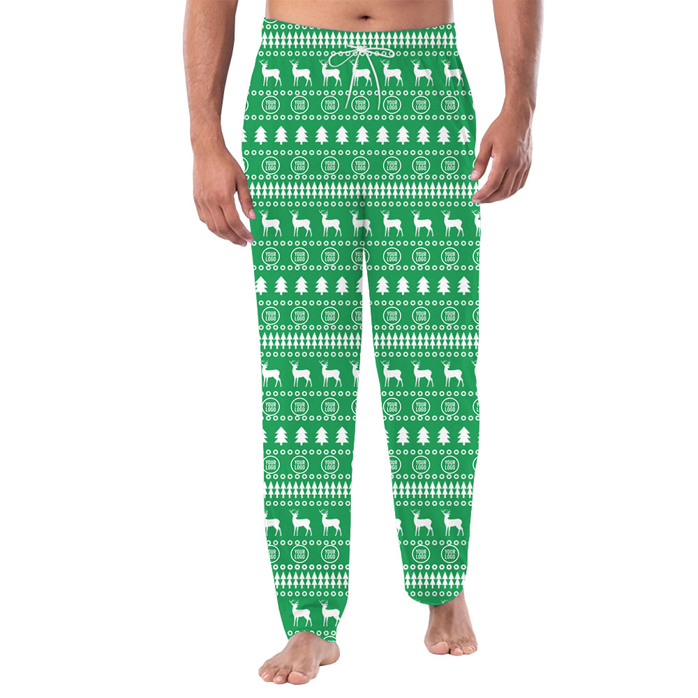 Funny Reindeer and Logo Custom Family Christmas PJ Pants with Live Preview Funny Reindeer and Logo Custom Family Christmas PJ Pants with Live Preview