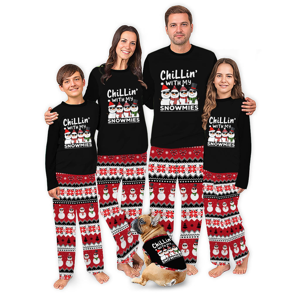 Chilling With My Snowmies Pajamas Matching Family Christmas Pajamas Chilling With My Snowmies Pajamas Matching Family Christmas Pajamas