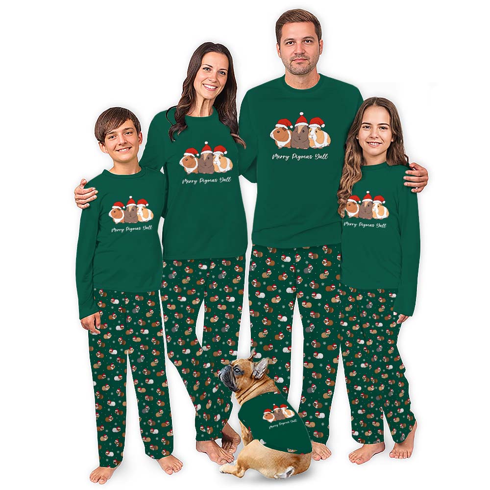 Cute Guinea Pig Matching Family Pajamas Saying Merry Christmas Yall Cute Guinea Pig Matching Family Pajamas Saying Merry Christmas Yall