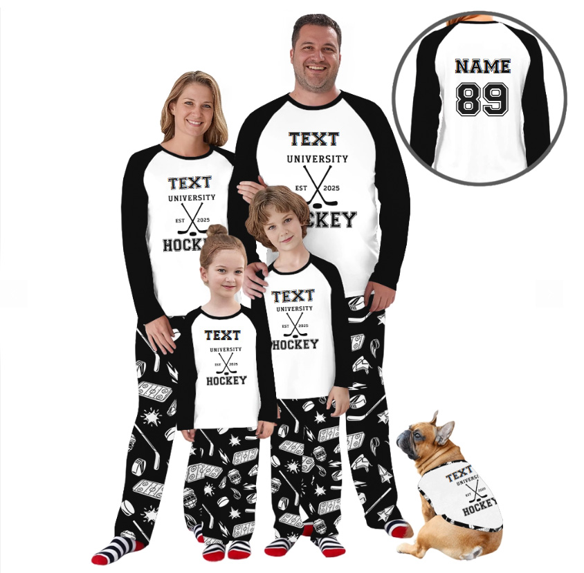 Custom University Hockey Est Family Christmas Pajamas Custom University Hockey Est Family Christmas Pajamas