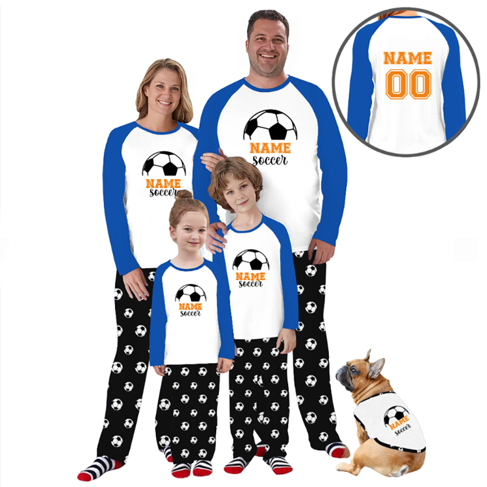 Soccer Christmas Theme Personalized Christmas Pajamas with Live Preview Soccer Christmas Theme Personalized Christmas Pajamas with Live Preview