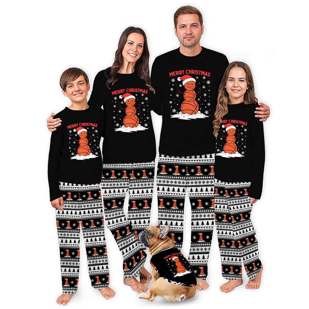 Basketball Snowman Ugly Christmas Pajamas All Sizes Basketball Snowman Ugly Christmas Pajamas All Sizes
