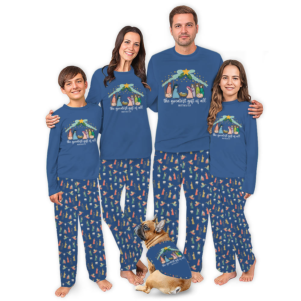 Christian Christmas Matching Christmas Pjs For Family And Dog