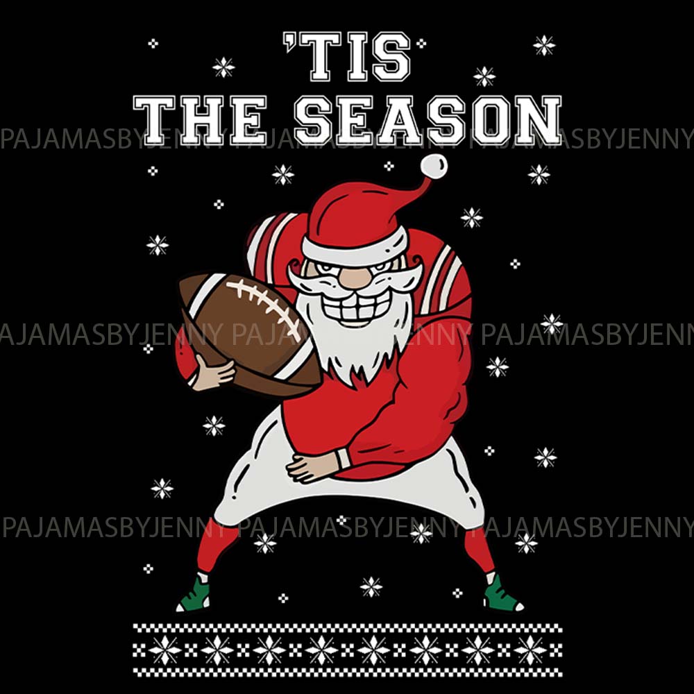 Ugly Matching Family Football Pajamas With Christmas Santa