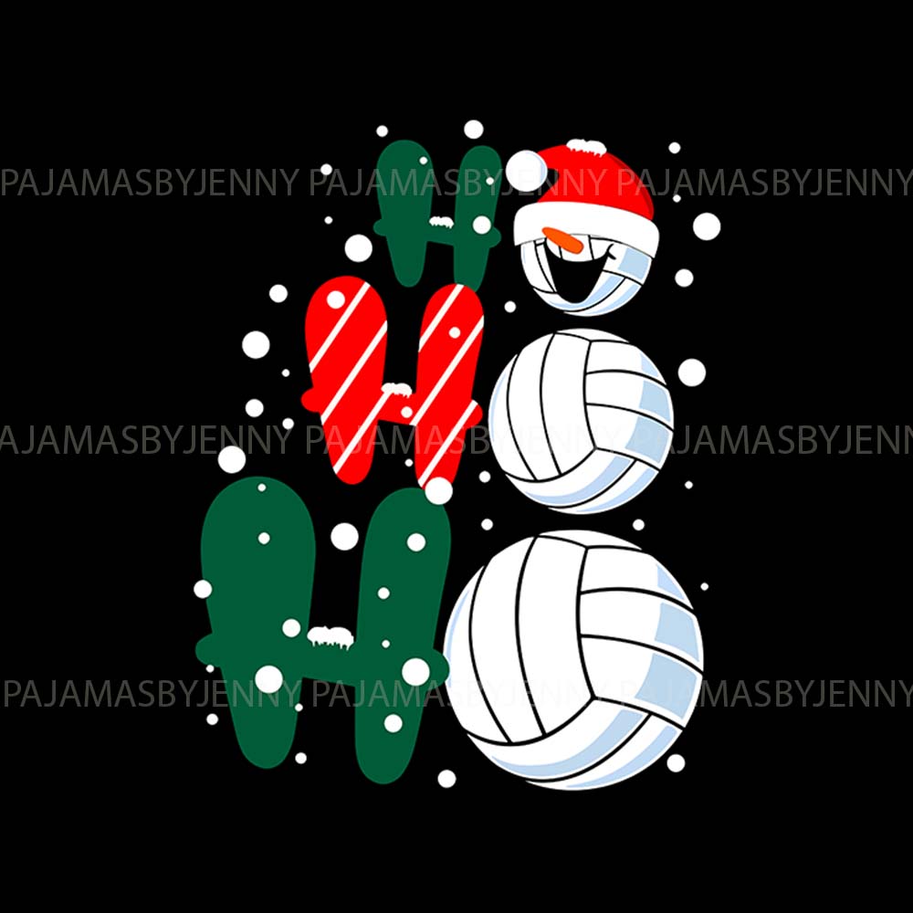 Volleyball Snowman Matching Family Christmas Pajamas Saying Ho Ho Ho