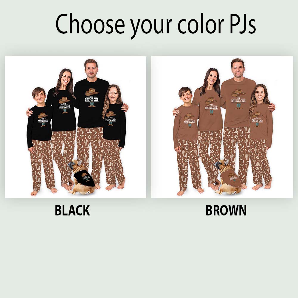 Personalized Western Cowboy Matching Family Christmas Pajamas Personalized Western Cowboy Matching Family Christmas Pajamas
