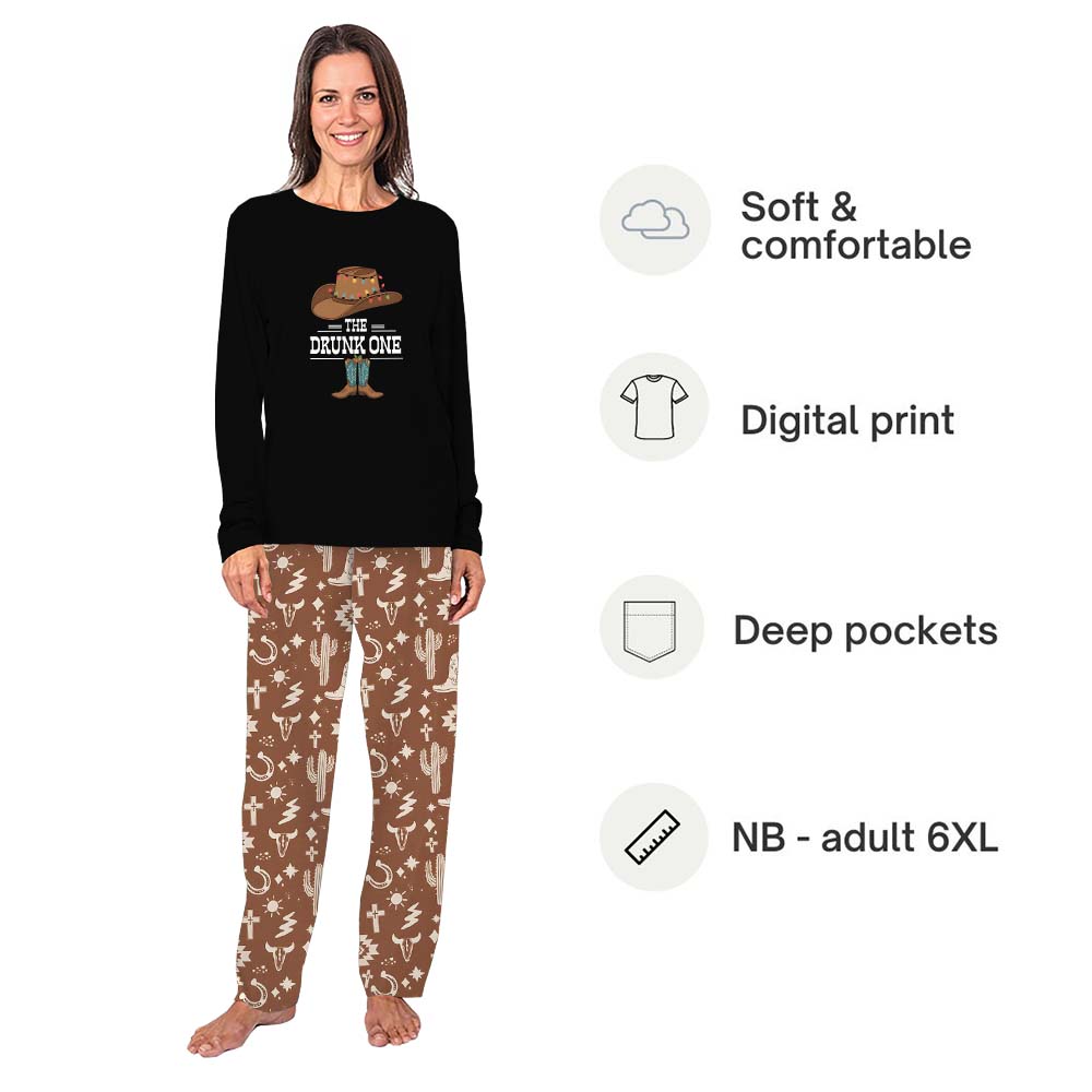 Personalized Western Cowboy Matching Family Christmas Pajamas Personalized Western Cowboy Matching Family Christmas Pajamas