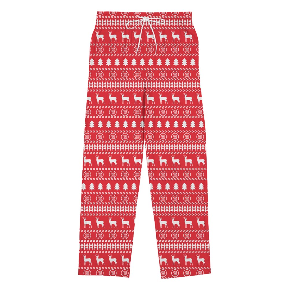 Funny Reindeer and Logo Custom Family Christmas PJ Pants with Live Preview Funny Reindeer and Logo Custom Family Christmas PJ Pants with Live Preview