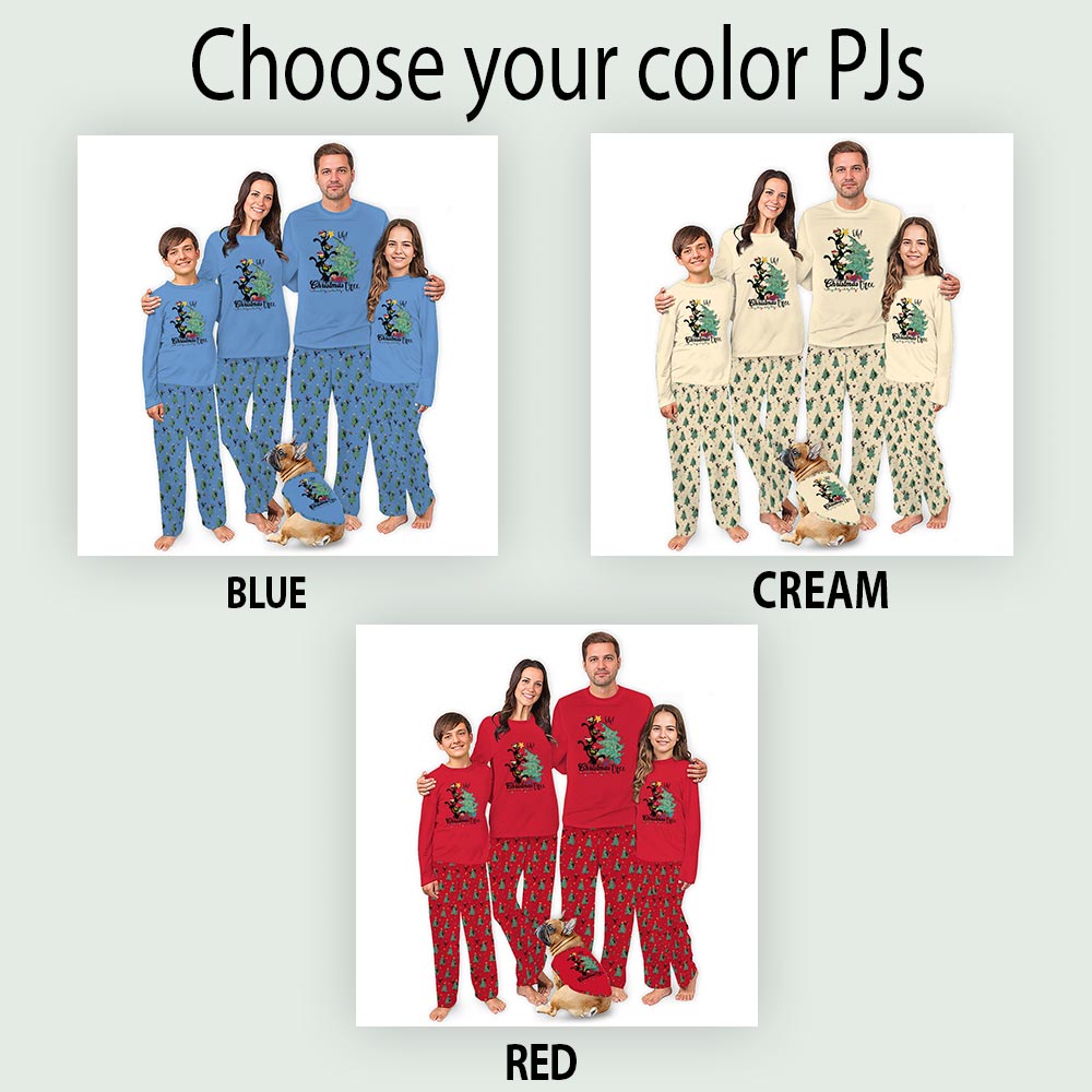 Funny Black Cat Christmas Tree Matching Family Pajama Sets Funny Black Cat Christmas Tree Matching Family Pajama Sets
