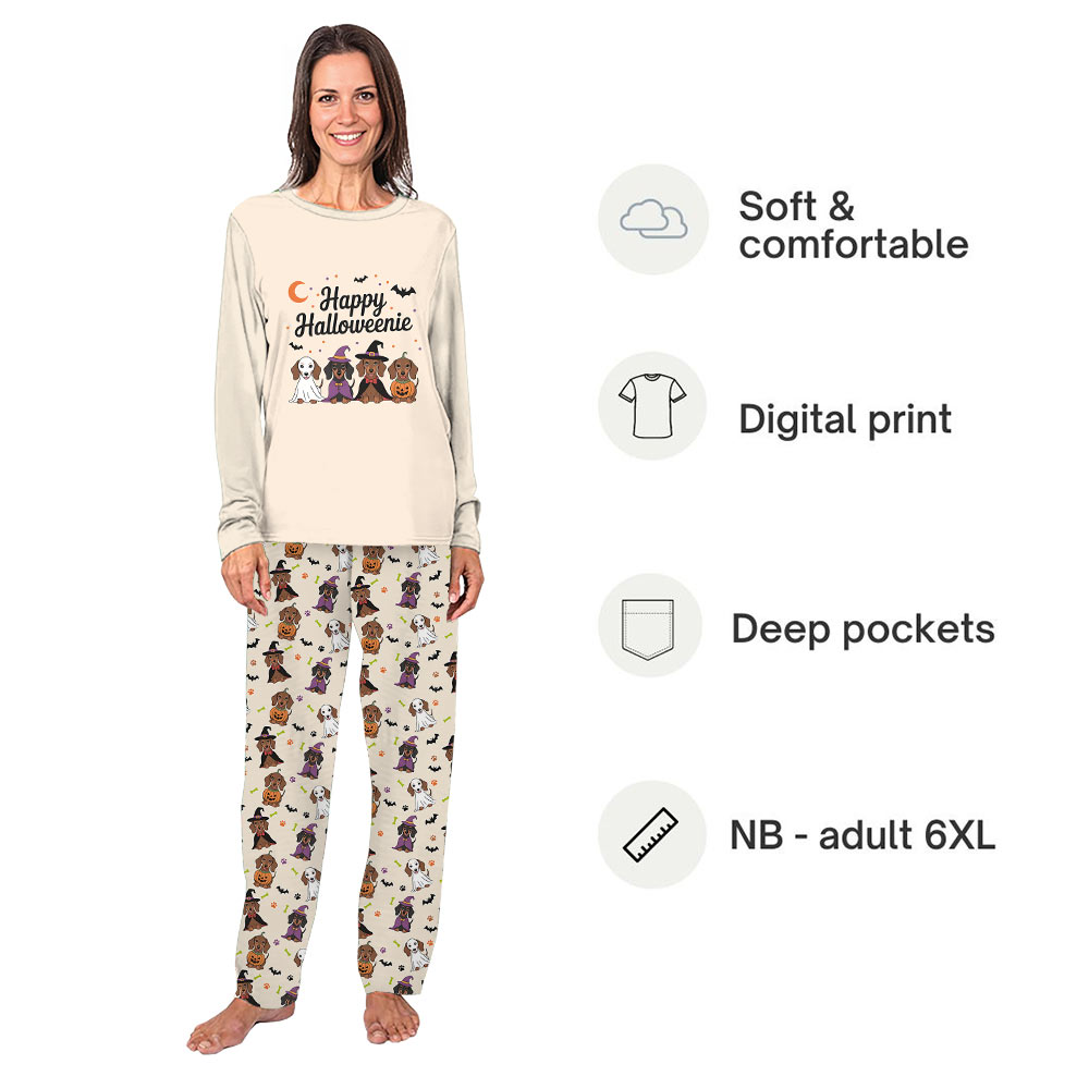 Happy Halloweenie Dachshund Matching Family Pj Sets Happy Halloweenie Dachshund Matching Family Pj Sets