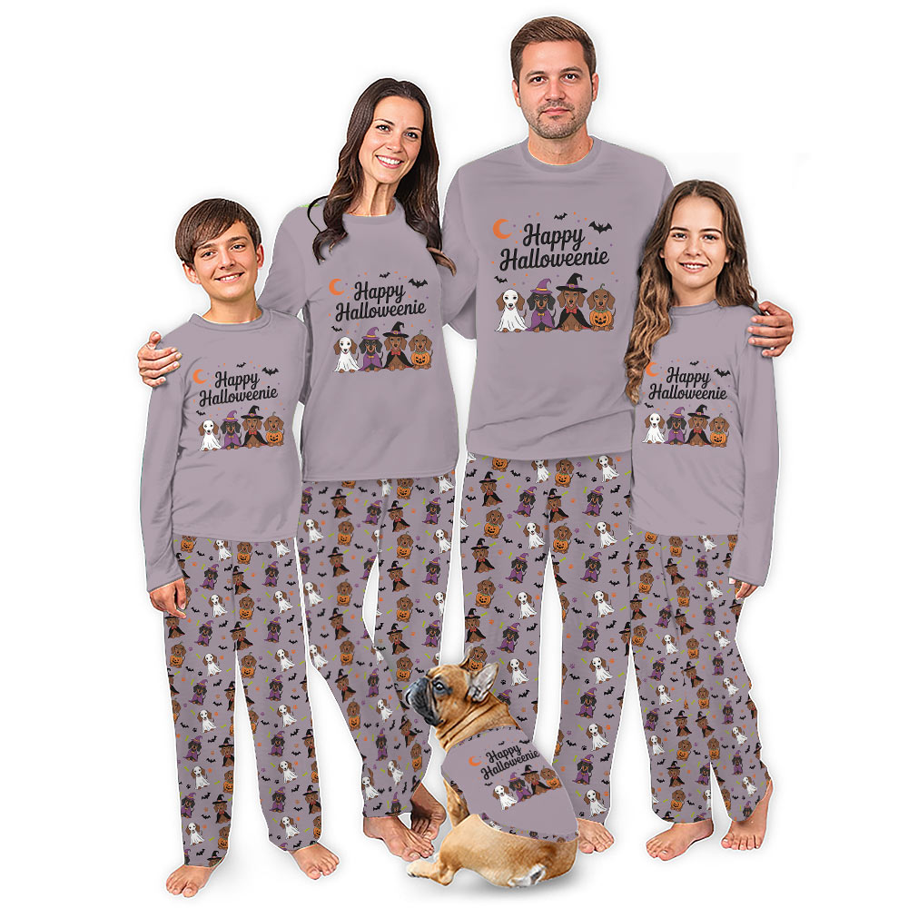 Happy Halloweenie Dachshund Matching Family Pj Sets Happy Halloweenie Dachshund Matching Family Pj Sets