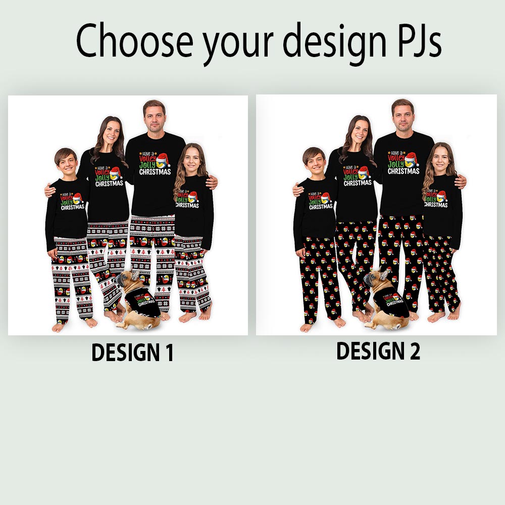 Black Have a Volley Jolley Christmas Matching PJs Family Black Have a Volley Jolley Christmas Matching PJs Family