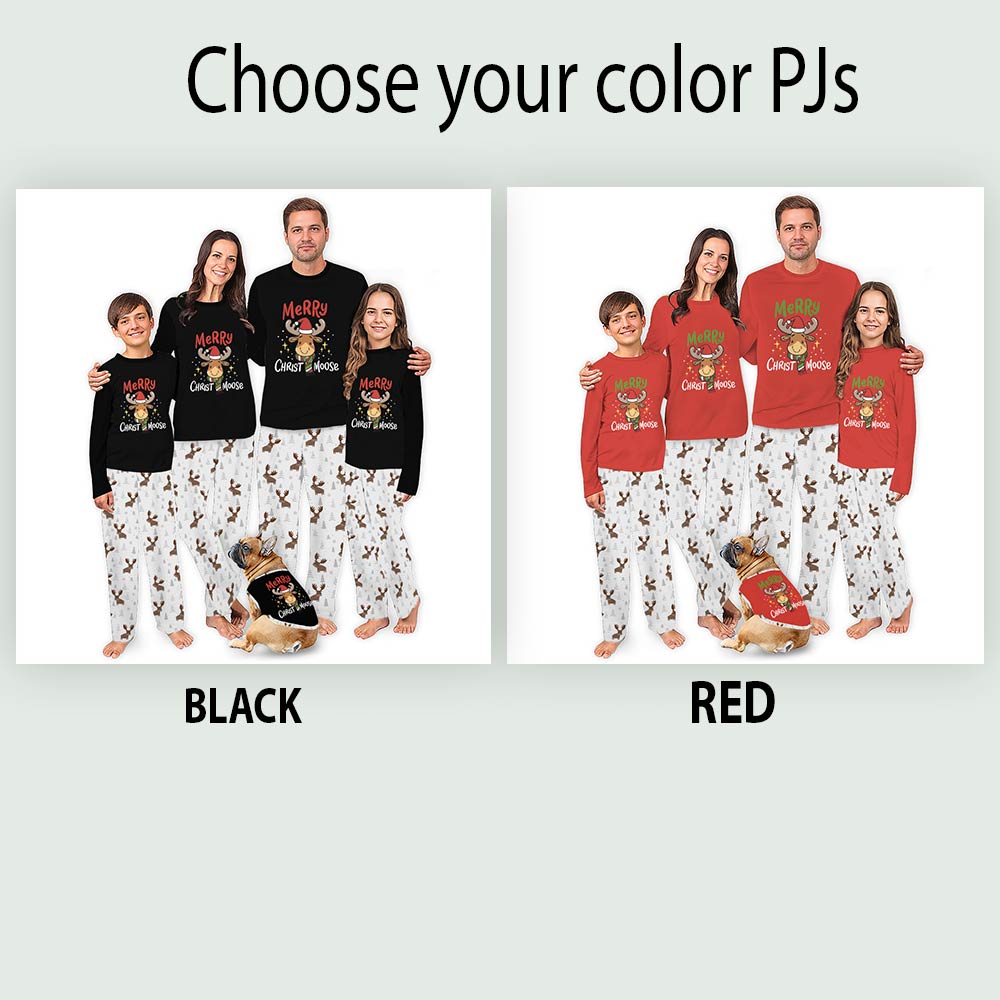 Cute Moose Merry Christmas Pajamas Matching Family Sleepwear Cute Moose Merry Christmas Pajamas Matching Family Sleepwear