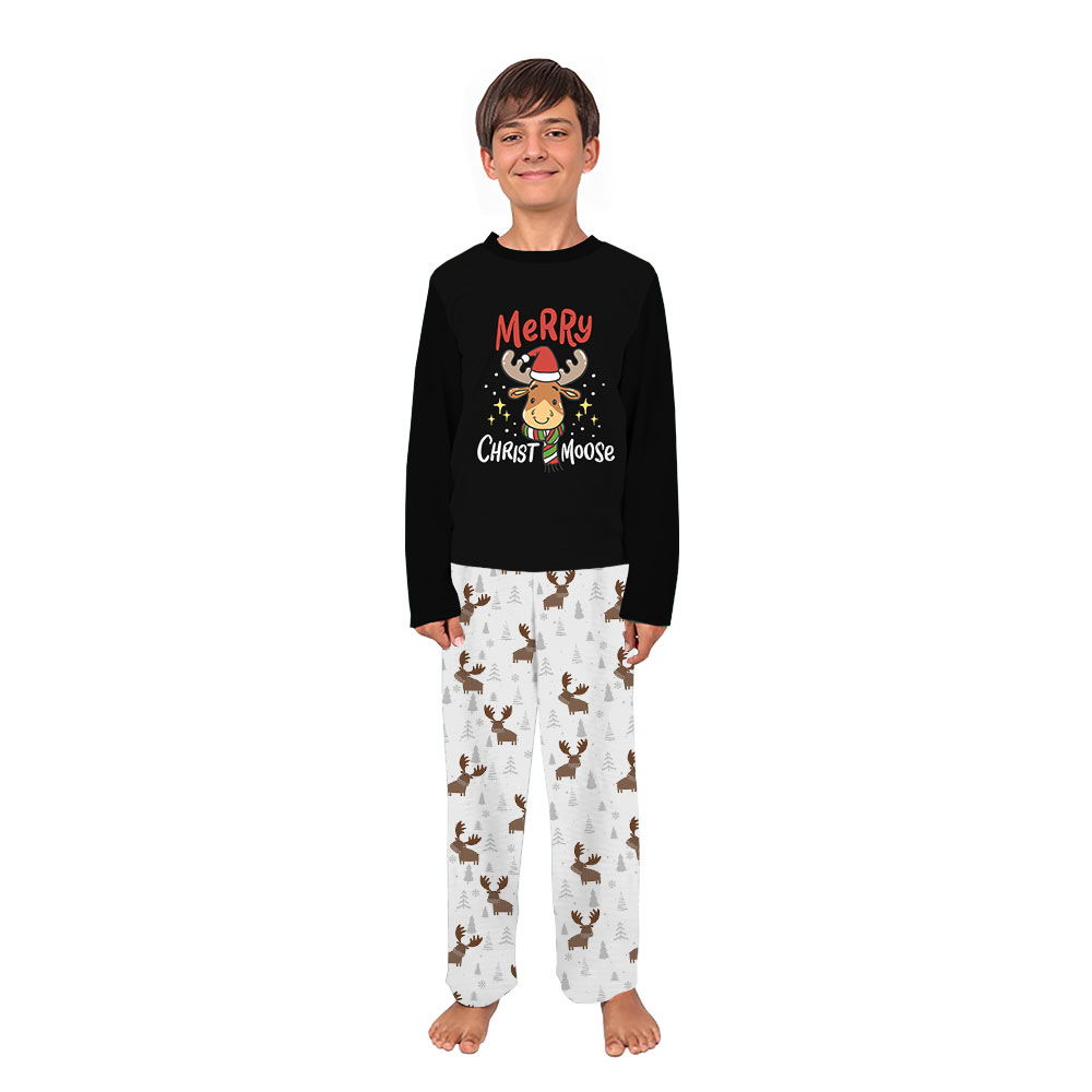 Cute Moose Merry Christmas Pajamas Matching Family Sleepwear Cute Moose Merry Christmas Pajamas Matching Family Sleepwear
