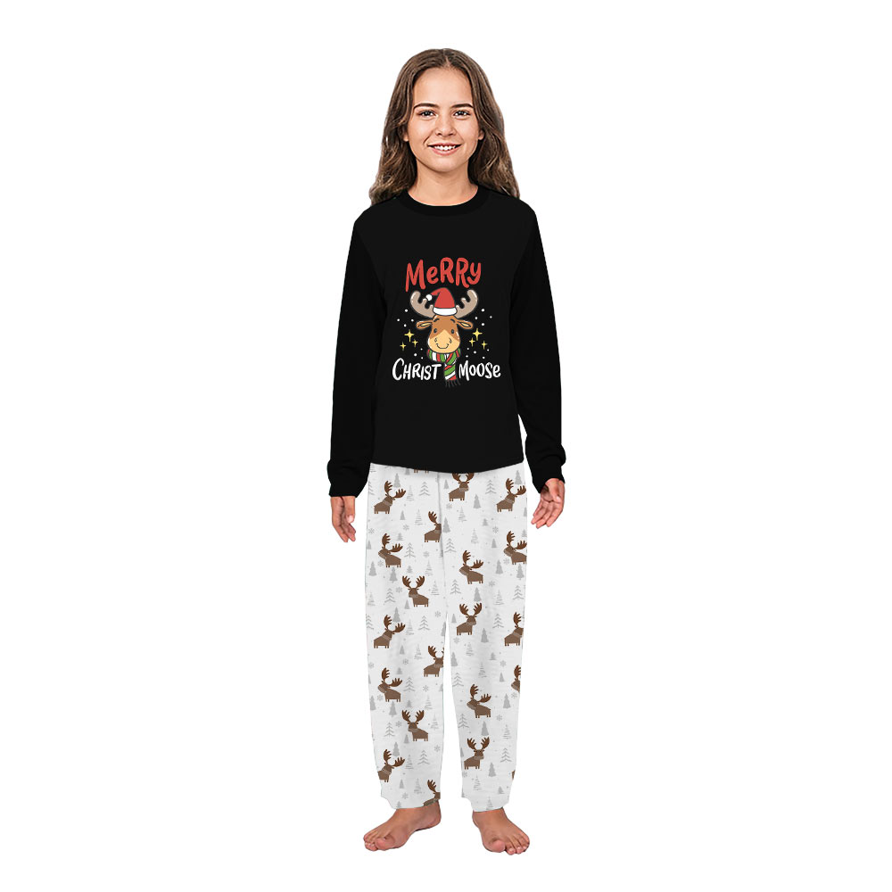 Cute Moose Merry Christmas Pajamas Matching Family Sleepwear Cute Moose Merry Christmas Pajamas Matching Family Sleepwear