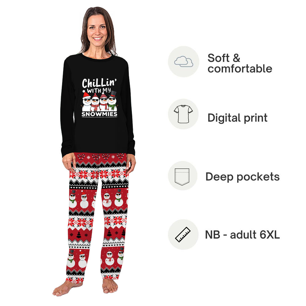 Chilling With My Snowmies Pajamas Matching Family Christmas Pajamas Chilling With My Snowmies Pajamas Matching Family Christmas Pajamas