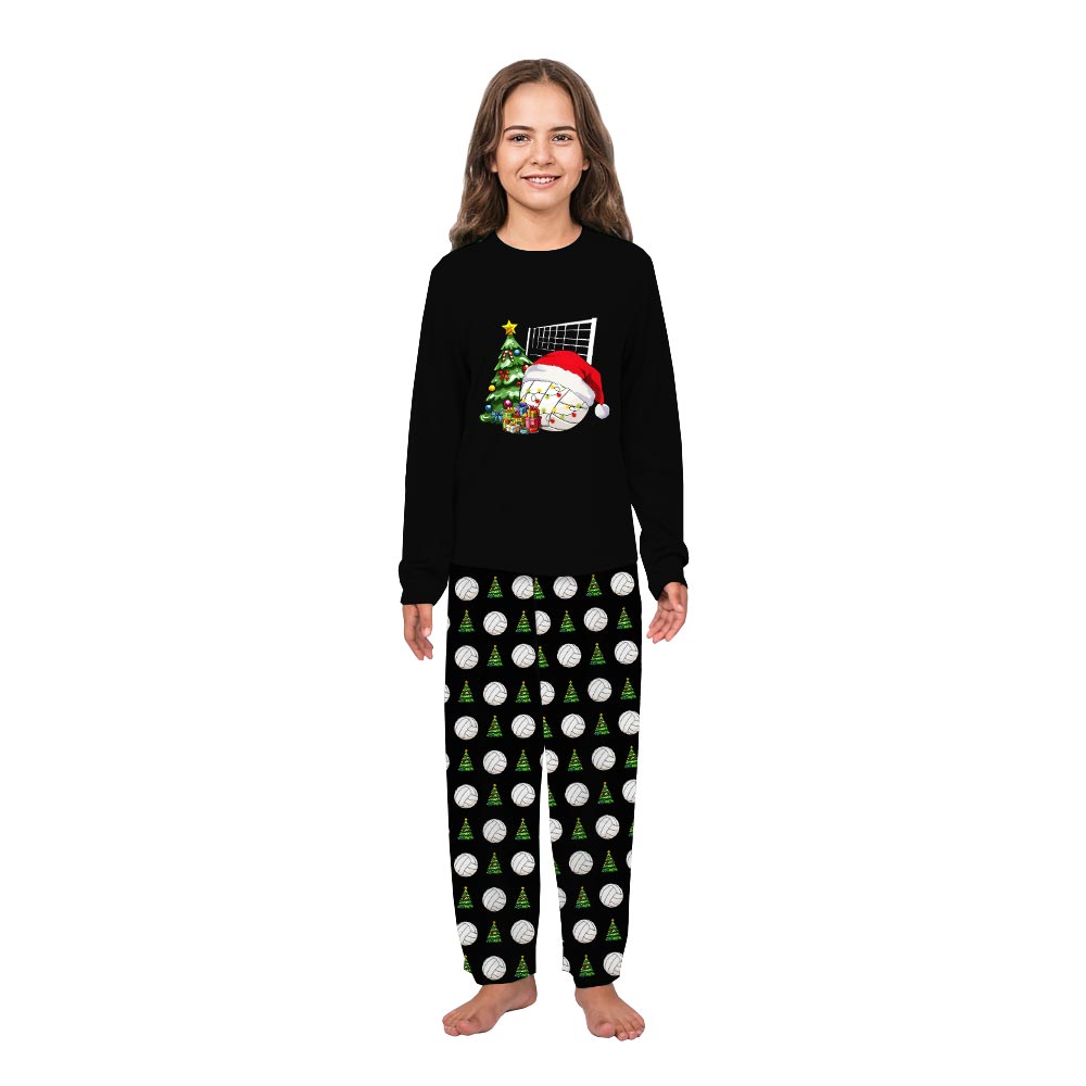 Christmas Volleyball wearing Santa Hat Pajamas For Dogs And Family